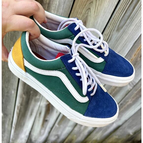 Vans Old Skool Retro Primary Color Sneakers 5.5M / 7W Suede Canvas EUC - Picture 4 of 7